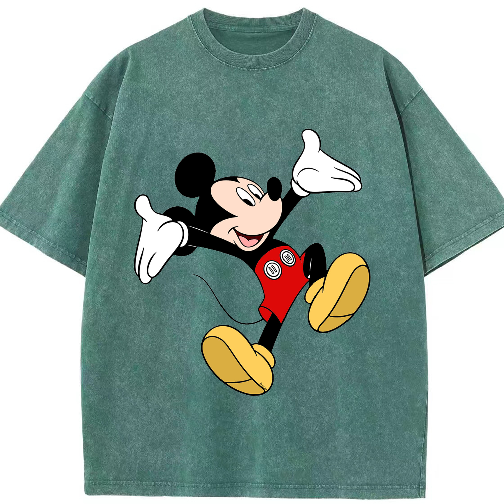 （画像用） ミッキーマウス Mickey Mouse 綿100% ヴィンテージ風 半袖Tシャツ（フロントプリント）